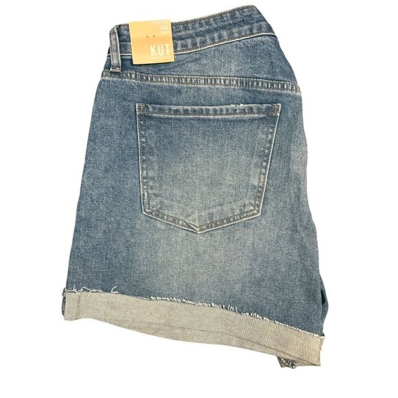Kut from The Kloth Womens High Waist Jane Raw Hem Denim Jean Shorts Sz 6 New - Picture 4 of 8